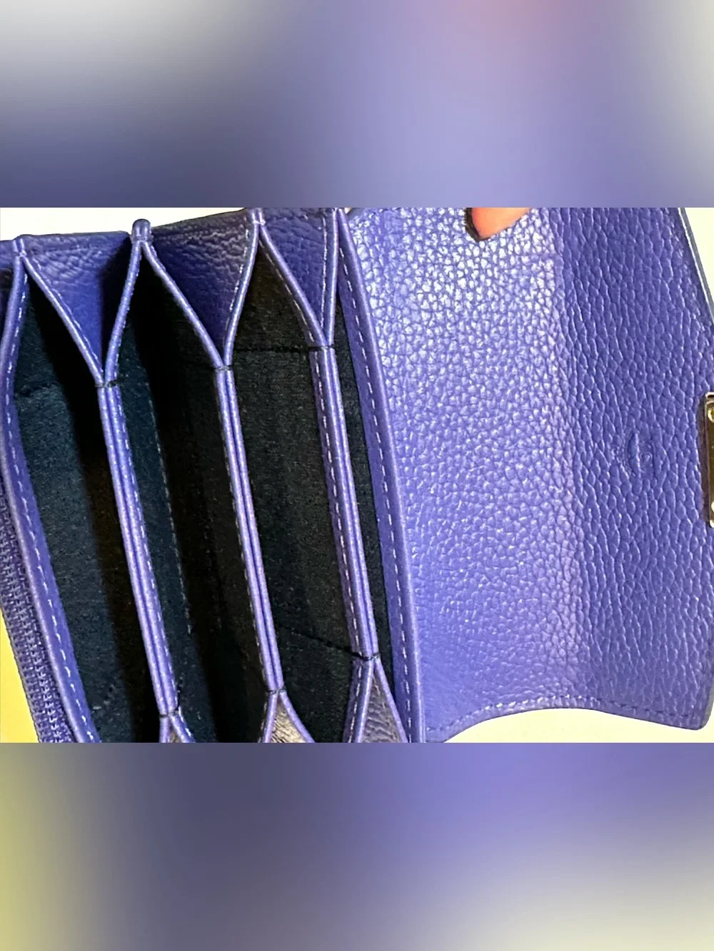 MCM Blue Studded Leather multi layer card case